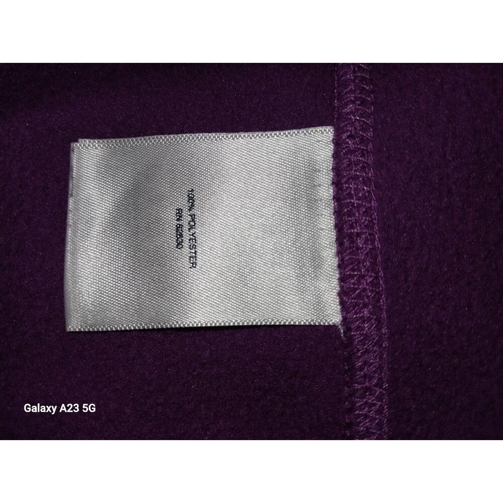 LAND'S END Top Women's L/S High Neck 1/4 Zip Fleece Pullover Purple Medium
